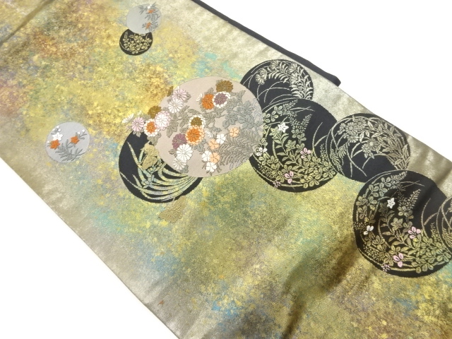 JAPANESE NAGOYA OBI / WOVEN ROUNDEL